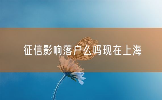 征信影响落户么吗现在上海