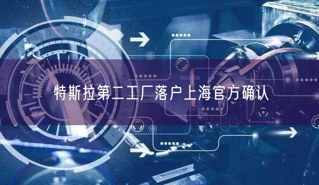 特斯拉第二工厂落户上海官方确认
