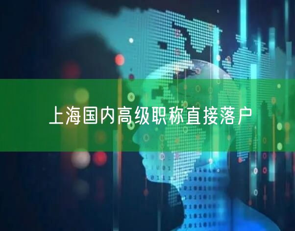 上海国内高级职称直接落户