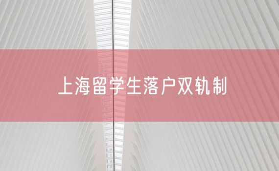 上海留学生落户双轨制