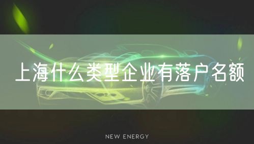 上海什么类型企业有落户名额