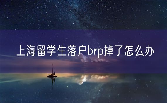 上海留学生落户brp掉了怎么办