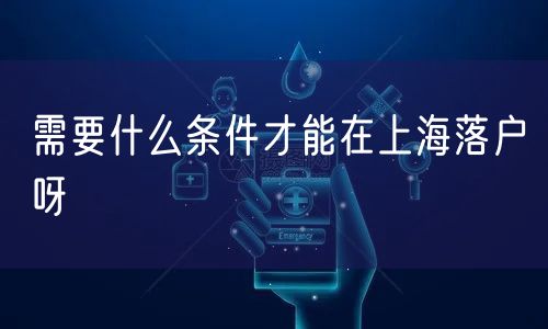 需要什么条件才能在上海落户呀