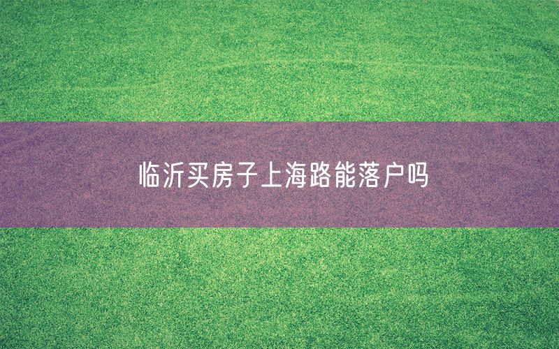 临沂买房子上海路能落户吗