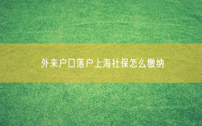 外来户口落户上海社保怎么缴纳