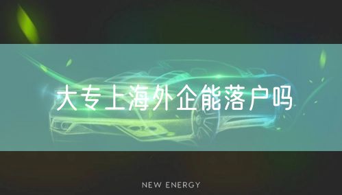 大专上海外企能落户吗