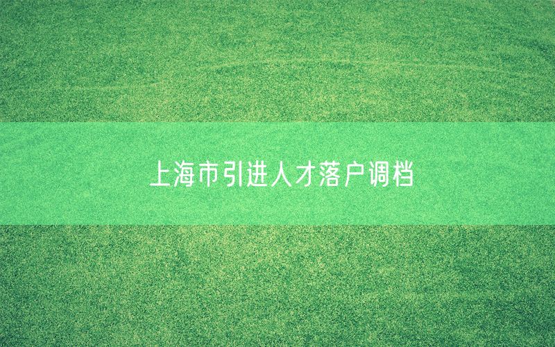 上海市引进人才落户调档