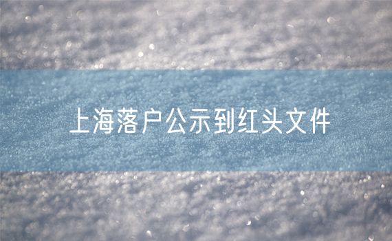 上海落户公示到红头文件