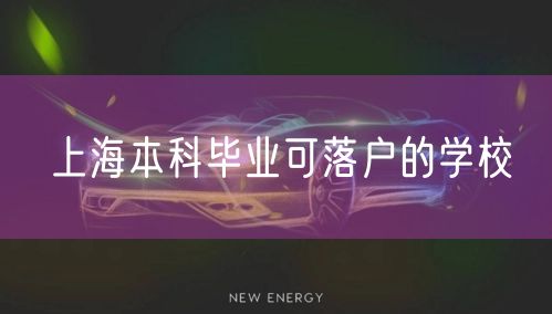 上海本科毕业可落户的学校