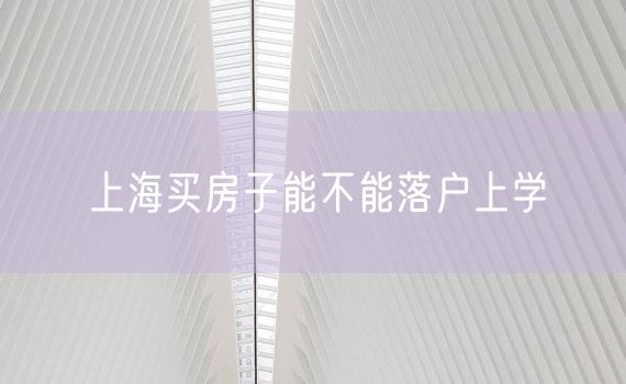 上海买房子能不能落户上学