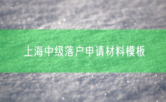 上海中级落户申请材料模板