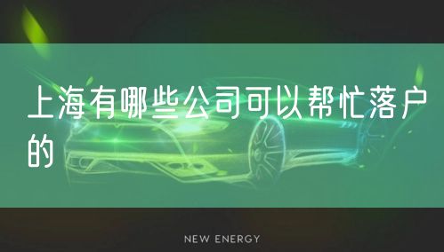 上海有哪些公司可以帮忙落户的