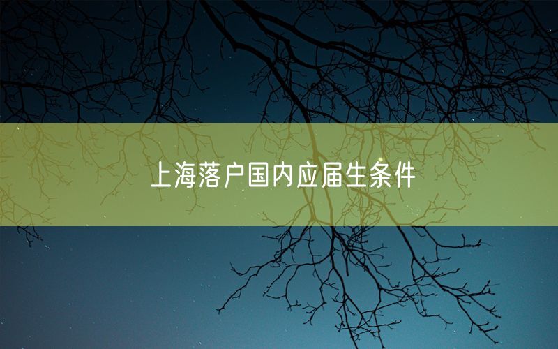 上海落户国内应届生条件