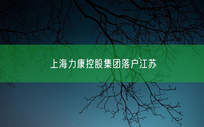 上海力康控股集团落户江苏