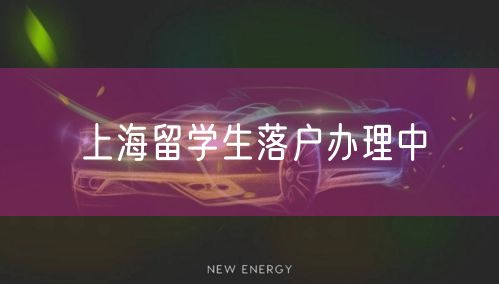 上海留学生落户办理中