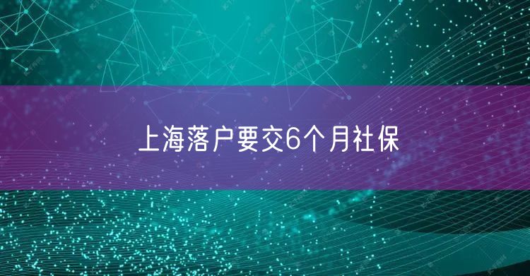 上海落户要交6个月社保