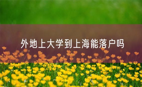 外地上大学到上海能落户吗