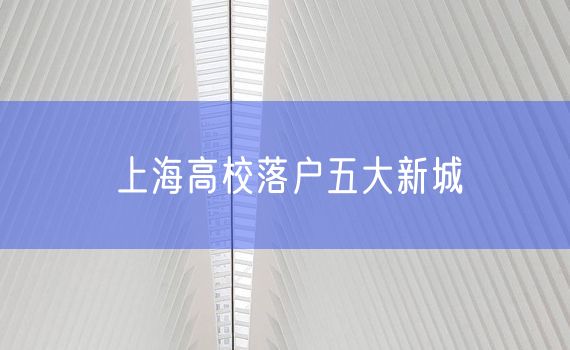 上海高校落户五大新城