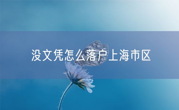 没文凭怎么落户上海市区