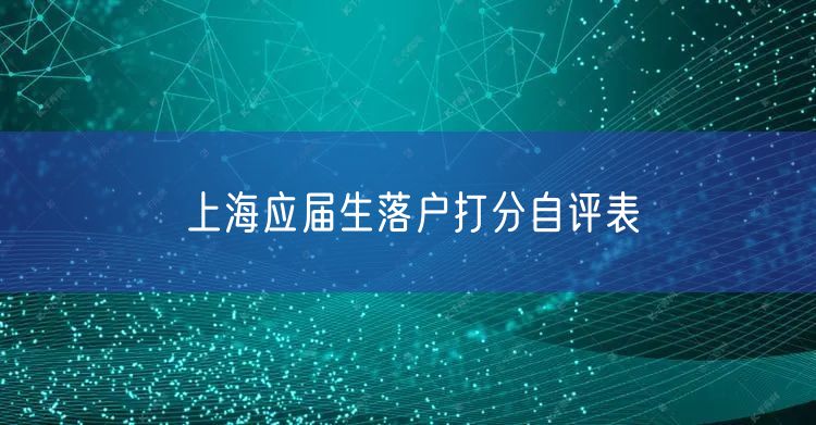 上海应届生落户打分自评表