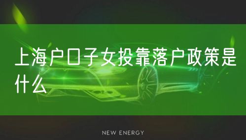 上海户口子女投靠落户政策是什么