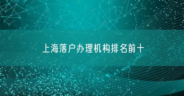 上海落户办理机构排名前十