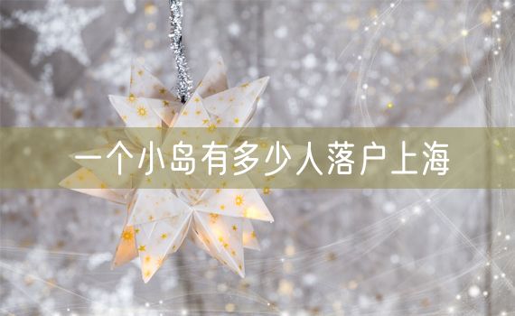 一个小岛有多少人落户上海