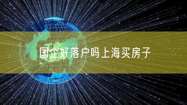 国企好落户吗上海买房子