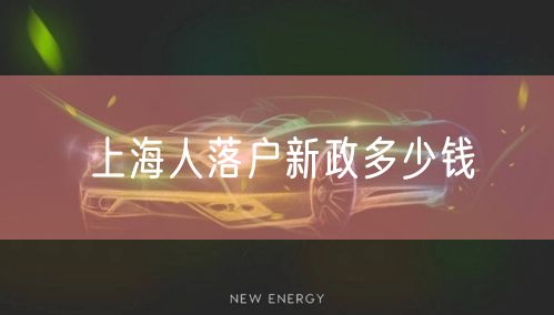 上海人落户新政多少钱