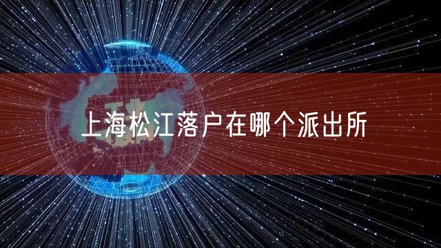 上海松江落户在哪个派出所