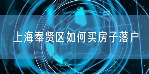 上海奉贤区如何买房子落户