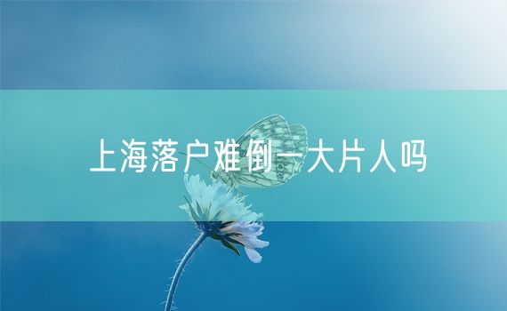 上海落户难倒一大片人吗