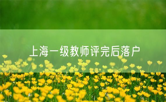 上海一级教师评完后落户