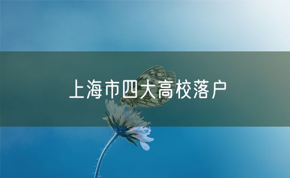 上海市四大高校落户