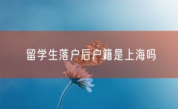 留学生落户后户籍是上海吗