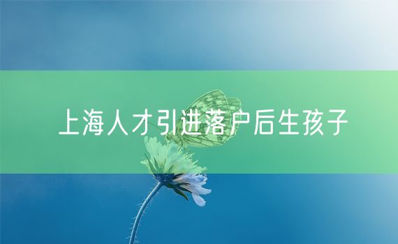 上海人才引进落户后生孩子