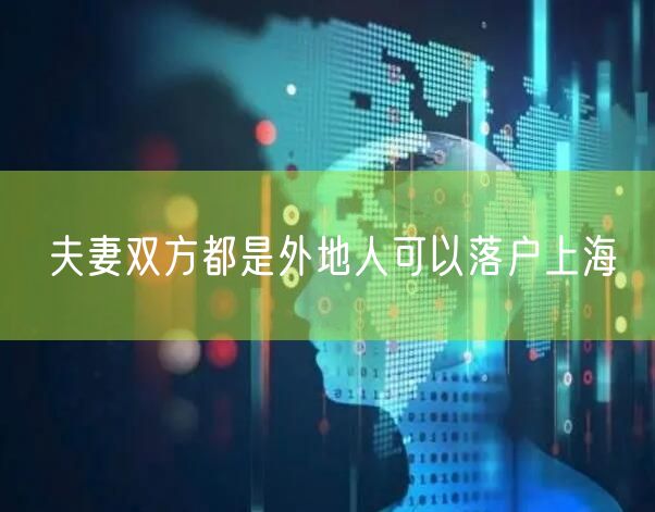 夫妻双方都是外地人可以落户上海