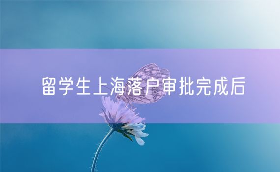 留学生上海落户审批完成后