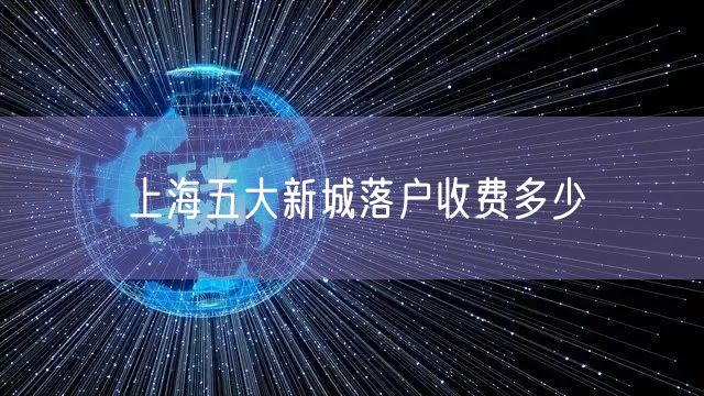 上海五大新城落户收费多少