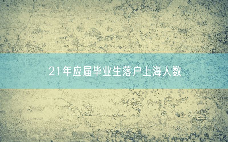 21年应届毕业生落户上海人数