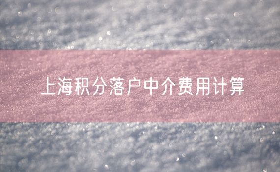 上海积分落户中介费用计算