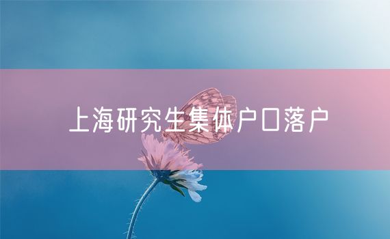 上海研究生集体户口落户