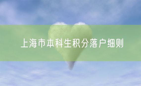 上海市本科生积分落户细则