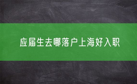 应届生去哪落户上海好入职