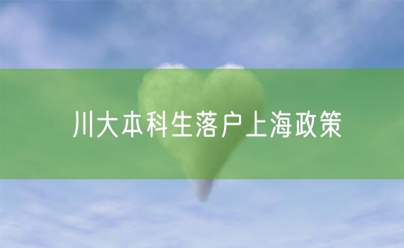 川大本科生落户上海政策