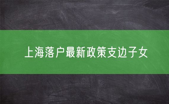 上海落户最新政策支边子女
