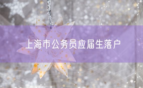 上海市公务员应届生落户