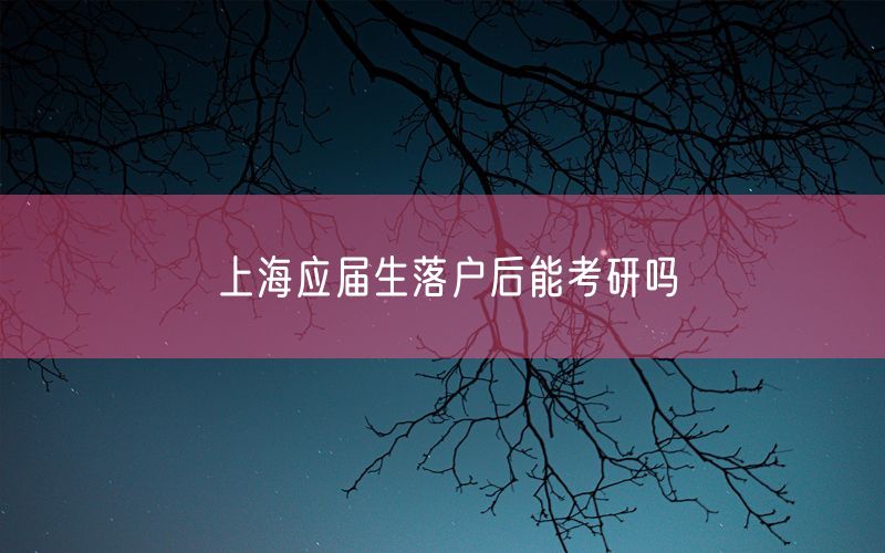 上海应届生落户后能考研吗
