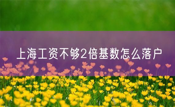 上海工资不够2倍基数怎么落户