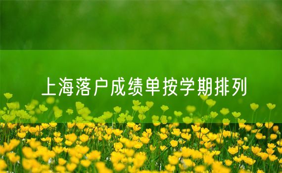上海落户成绩单按学期排列